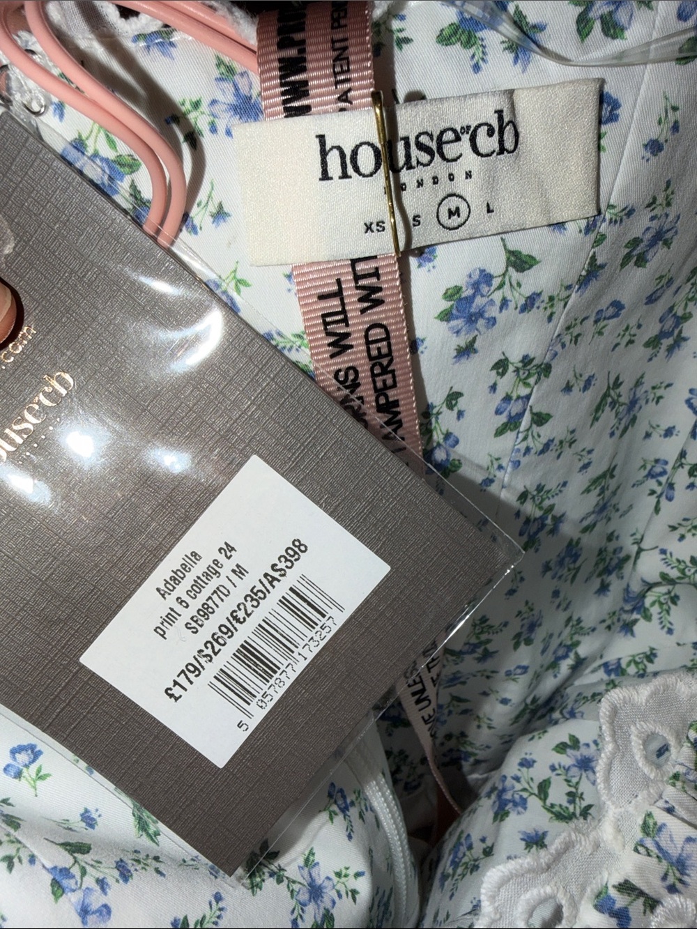 🇺🇸FIRM PRICE🇺🇸ADABELLA White Bluebell Print Cotton Halter Sundress - Picture 16 of 16